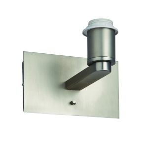 Issac 1 Light E27 Matt Nickel Switched Wall Light With Integrated USB Socket