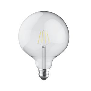 Value Classic LED Globe 125mm E27 4W Warm White 2700K, 470lm, Clear Finish