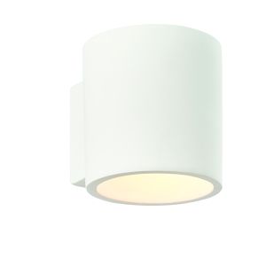 Curve 1 Light G9 White Smooth Cylinder Plaster Wall Light