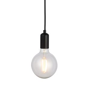 Studio 1 Light E27 Matt Black Adjustable Single Pendant