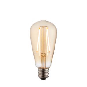 XL E27 2W 2000K, 190lm LED Filament Pear Bulb With Tinted Amber Glass