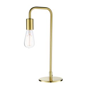Ruben 1 Light E27 Satin Brass Table Lamp With Inline Switch