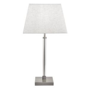 Siena Table Lamp With Clear Cyclinder Frame - Satin Nickel