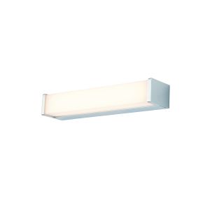 Edge 300mm 1 Light 620lm Polished Chrome LED Integrated Bathroom IP44 Wall Light With White Polycarbonate Shade