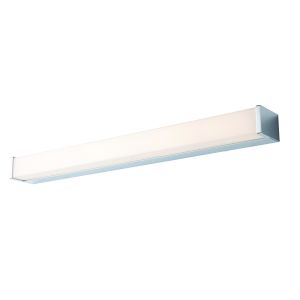 Edge 600mm 1 Light 1000lm Polished Chrome LED Integrated Bathroom IP44 Wall Light With White Polycarbonate Shade