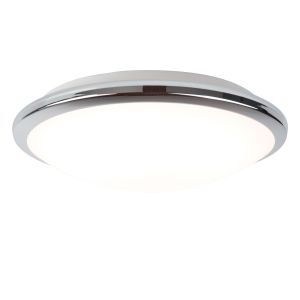 Polished Chrome Bathroom LED IP44 Flush Fitting With Frosted Glass Shade - Diameter 30cm