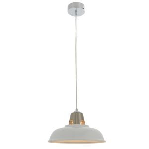 Henley Vintage White With Satin Nickel Effect Detailing Non-Electric Shade Only (Suspension Not Included)
