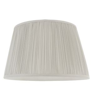 Freya 14" Silver Gathered Silk Fabric With Matching Taped Edge With Pale Ivory Silk Inner Fabric Shade