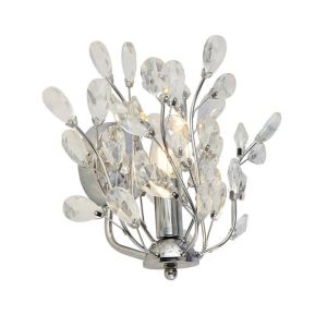 Bouquet 1 Light Chrome Wall Light With Crystal Glass