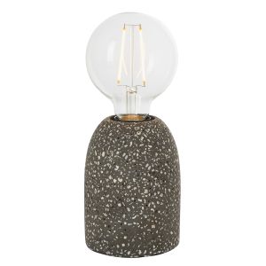Terrazzo 1 Light E27 Black Finish Table Lamp With Inline Switch