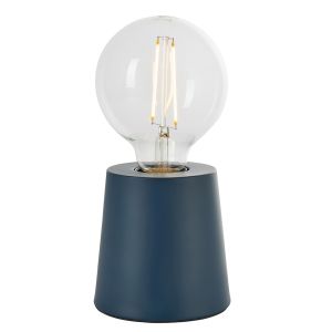 Mono 1 Light E27 Matt Ink Blue Finish Table Lamp With Inline Switch