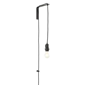 Mono 1 Light E27 Matt Black Finish Plug-In Wall Light With Switched Lampholder