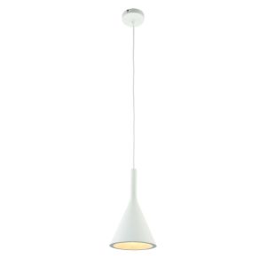 Jakob 1 Light E14 Smooth White Plaster Adjustable Cone Shaped Pendant