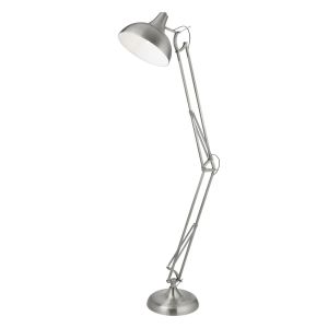 Jeremiah Floor Task Lamp, Satin Silver