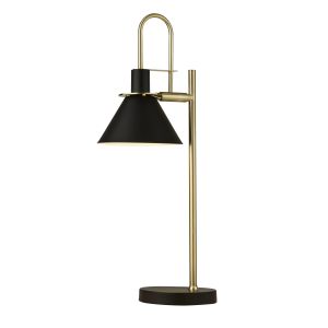Trombone 1 Light Table Lamp In Black/Brass