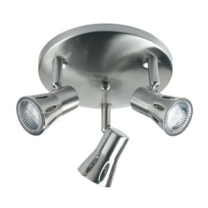 Endon 813-SC Gu10 Triple Plate Spot+Lamps 4 Light In Chrome