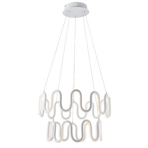 Cern 60W 3000lm Integrated LED Textured White Finish With White Diffuser Pendant 3000K