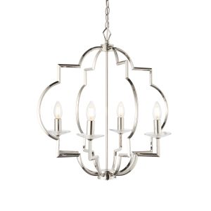 Garland 4 Light E14 Polished Nickel With Clear Crystal Sconces Adjustable Pendant