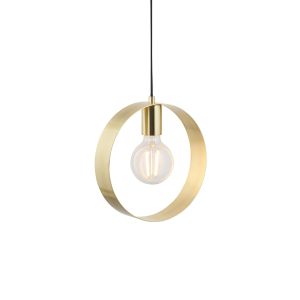 Hoop 1 Light E27 Brushed Brass Adjustable Pendant