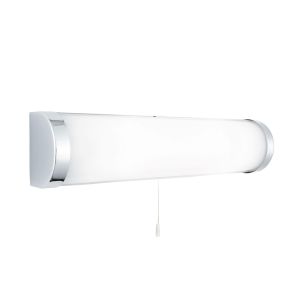Poplar Bathroom Light - 2 Light Chrome Wall Bracket - White Glass Tube IP44