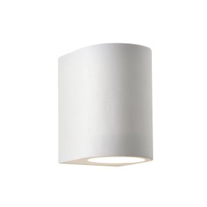 G9 White Curved Cylinder Plaster Wall Light