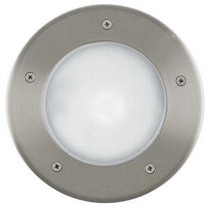 Riga 3, 1 Light Low Energy E27 Outdoor IP67 Recessed Ground Light Stainless Steel With White Glass