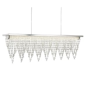 Dimmable Drape LED Ceiling Bar (65Cm Length), Chrome, Crystal Waterfall Dressing