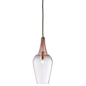 Whisk Pendant - Copper & Clear Glass