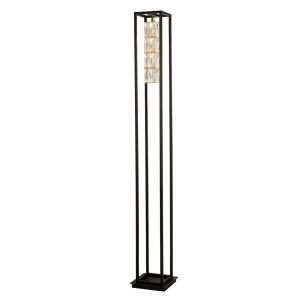 Elevator 1 Light LED Integrated Floor Lamp Matt Black Frame With Crystal Centre