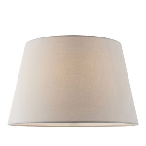 Evie 14" Light Grey Cotton Fabric Shade With Rolled Edge & Reversible Gimble