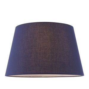 Evie 14" Navy Cotton Fabric Shade With Rolled Edge & Reversible Gimble