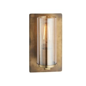 Ongio 1 Light E27 Copper Patina Wall Light With Clear Glass Shade