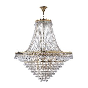 Versailles - 19Lt (Diameter 102cm) Clear Crystal Chandelier, Gold Frame