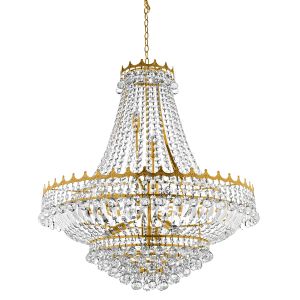 Versailles - 13 Light (Diameter 82cm) Clear Crystal Chandelier, Gold Frame