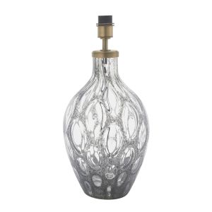 Brix 1 Light E27 Matt Antique Brass Table Lamp With Charcoal Tinted Glass Base With Inline Switch (Base Only)