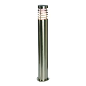 Bruton 1 Light E27 Brushed Stainless Steel IP44 Outdoor 800mm Post Light C/W Polycarbonate Diffuser