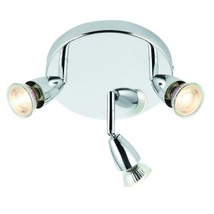 Ascoli 3 Light GU10 Polished Bright Nickel Adjustable Surface Mounted Spotlight