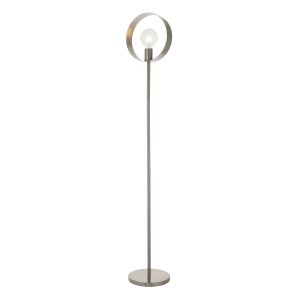 Hoop 1 Light E27 Brushed Nickel Floor Lamp With Inline Foot Switch