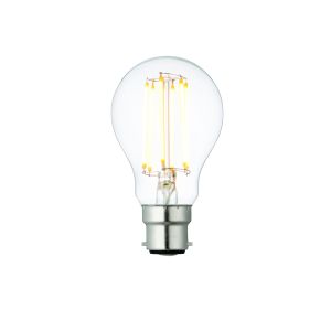 6W B22 Clear Dimmable LED Filament GLS Bulb, 2700K 600 Lumens