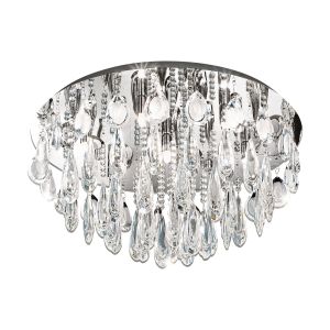 Calaonda 7 Light G9 231W 220V Polished Chrome Flush With Crystal