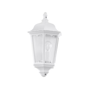 Navedo 1 Light E27 Outdoor IP44 White Wall Light With Clear Glass