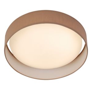 Modern 1 Light Small LED Flush Ceiling Light, Acrylic, Brown Shade