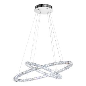 Toneria 128 Light LED Integrated 64 Light Adjustable Crystal Pendant With Clear