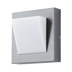 Calgary 1 1 Light LED Outdoor Integrated IP44 Stainless Steel Wall Light With White Plastic Diffuser