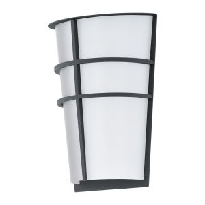 Breganzo 2 Light LED Outdoor Integrated IP44 Anthracite Wall Light With White Plastic Diffuser