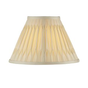 Chatsworth 10" Ivory 100% Silk Tapered Hand Stitched Single Pinch Pleats Fabric Shade