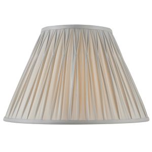 Chatsworth 16" Silver 100% Silk Hand Stitched Single Pinch Pleats Fabric Shade