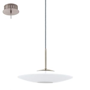 1 Light Satin Nickel Adjustable Pendant