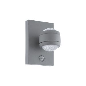 Sesimba 1, 2 Light LED Integrated Outdoor IP44 PIR Sensor Wall Light Grey With Plastic Diffuser