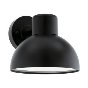 Entrimo 1 Light E27 Outdoor IP44 Black Wall Light With Plastic White Diffuser